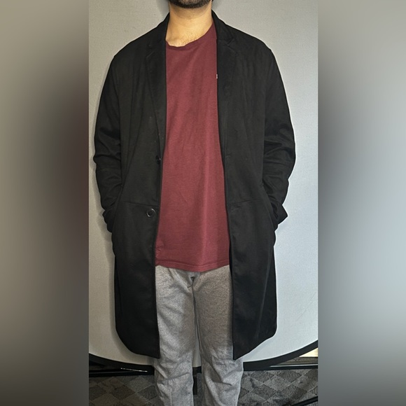 Zara Black coat faux suede - Picture 1 of 6